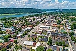 Aerial view of Madison, Indiana.