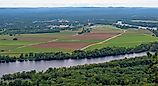 Panoramic view of the Connecticut River Valley in Massachusetts.