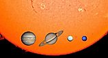 The gas giants against the Sun