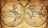 A vintage map of the world. 