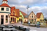 Frankenmuth's Riverplace shopping center. Dennis MacDonald / Shutterstock.com
