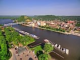 Aerial view of Red Wing, Minnesota.