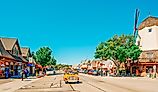 Main Street and Windmill in Solvang, California. Image: HannaTor via Shutterstock.