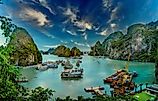 The spectacular Ha Long Bay in the Gulf of Tonkin, northern area of South China Sea.