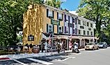 The charming historic town of Lambertville, located on the Delaware River in Hunterdon County, via EQRoy / Shutterstock.com
