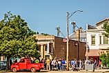 A crowd on main street in Elburn, Illinois, via Ken Schulze / Shutterstock.com