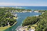 Aerial view of Charlevoix, Michiga