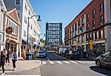 Historic downtown street in Mystic, Connecticut. Image credit JWCohen via Shutterstock