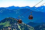 Red Gondolas, Crystal Mountain Alpine Ski Area, Pierce County, Washington. 