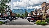 Downtown Whitefish, Montana, with the ski resort in the distance. (Editorial credit: Beeldtype / Shutterstock.com)