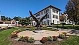Red Hawk statue at the campus of Montclair State University. Editorial credit: quiggyt4 / Shutterstock.com. 