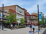 downtown ithaca in new york, via Spiroview Inc / Shutterstock.com