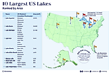 infographic showing the 10 largest lakes in the US