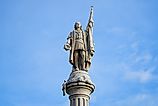 San Juan, Puerto Rico: Close-up of the Christopher Columbus marble statue at Plaza Colón, San Juan, Puerto Rico
