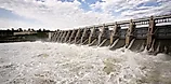 Tail-waters below Gavins Point dam on the Missouri River in South Dakota.