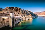 Lake Mead at the West Penstock Tower of the Hoover Dam. (Image Credit Michael Alford via Shutterstock)