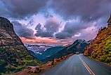 A sunset drive along Glacier National Park's Going-to-the-Sun Road. 