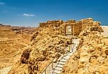 View of the Masada fortress ruins in the Judaean Desert, Israel