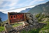 Lillooet, Guaranteed Rugged sign, British Columbia, Canada.