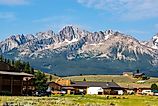 The Sawtooth Mountains rising over Stanley, Idaho.