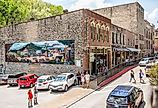 Main Street in Eureka Springs, Arkansas. Image credit EurekaSpringsAR, CC BY-SA 4.0 <https://creativecommons.org/licenses/by-sa/4.0>, via Wikimedia Commons