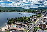 Aerial view of Lake George, New York.