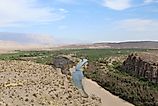 Nearly dry Rio Grande River 