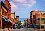 Historic downtown street in Butte, Montana.