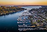 Sunset over Gig Harbor, Washington.