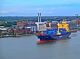 A freighter at the Port of Savannah in Georgia. Editorial credit: Darryl Brooks / Shutterstock.com
