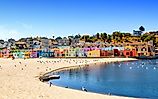 Colorful waterfront homes in Capitola, California.