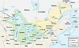 Map of the great lakes river drainage regions.