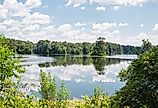 Cloud reflections on Lay Lake in Alabama.