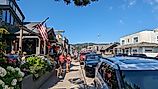 The vibrant downtown area of Cannon Beach, Oregon.