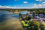 Aerial view of Chesapeake City, Maryland.