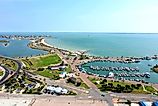 Overlooking Rockport, Texas waterfront.