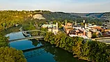 Aerial view of Frankfort, Kentucky.