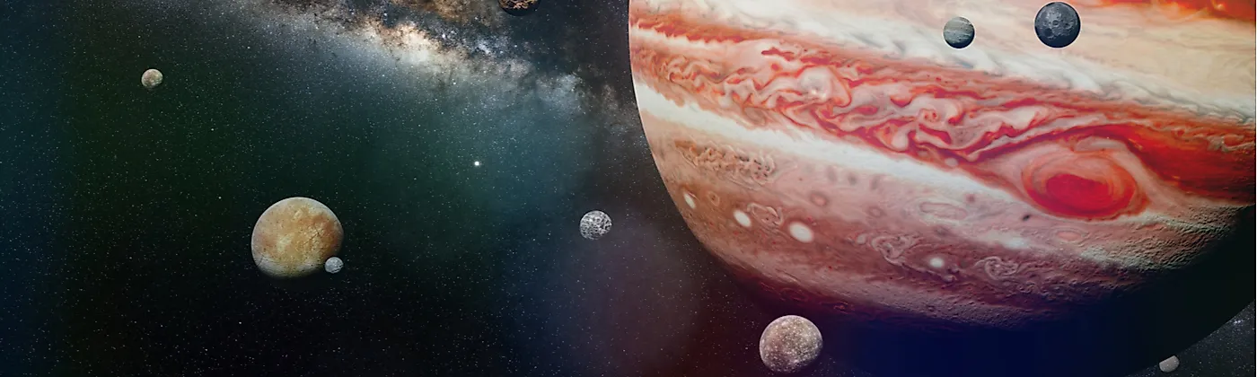 The moons of Jupiter.
