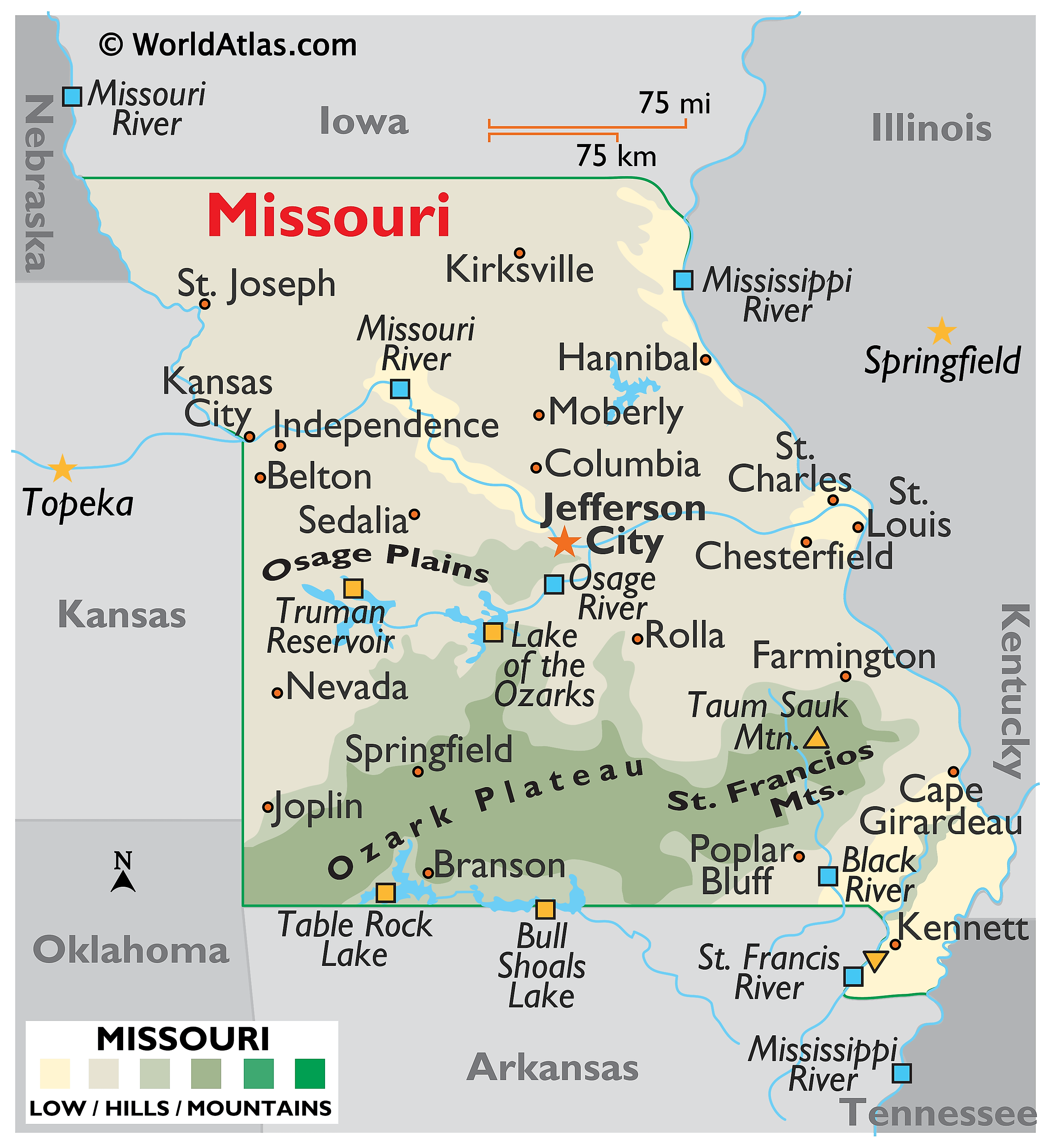Missouri On The United States Map Missouri Maps & Facts - World Atlas