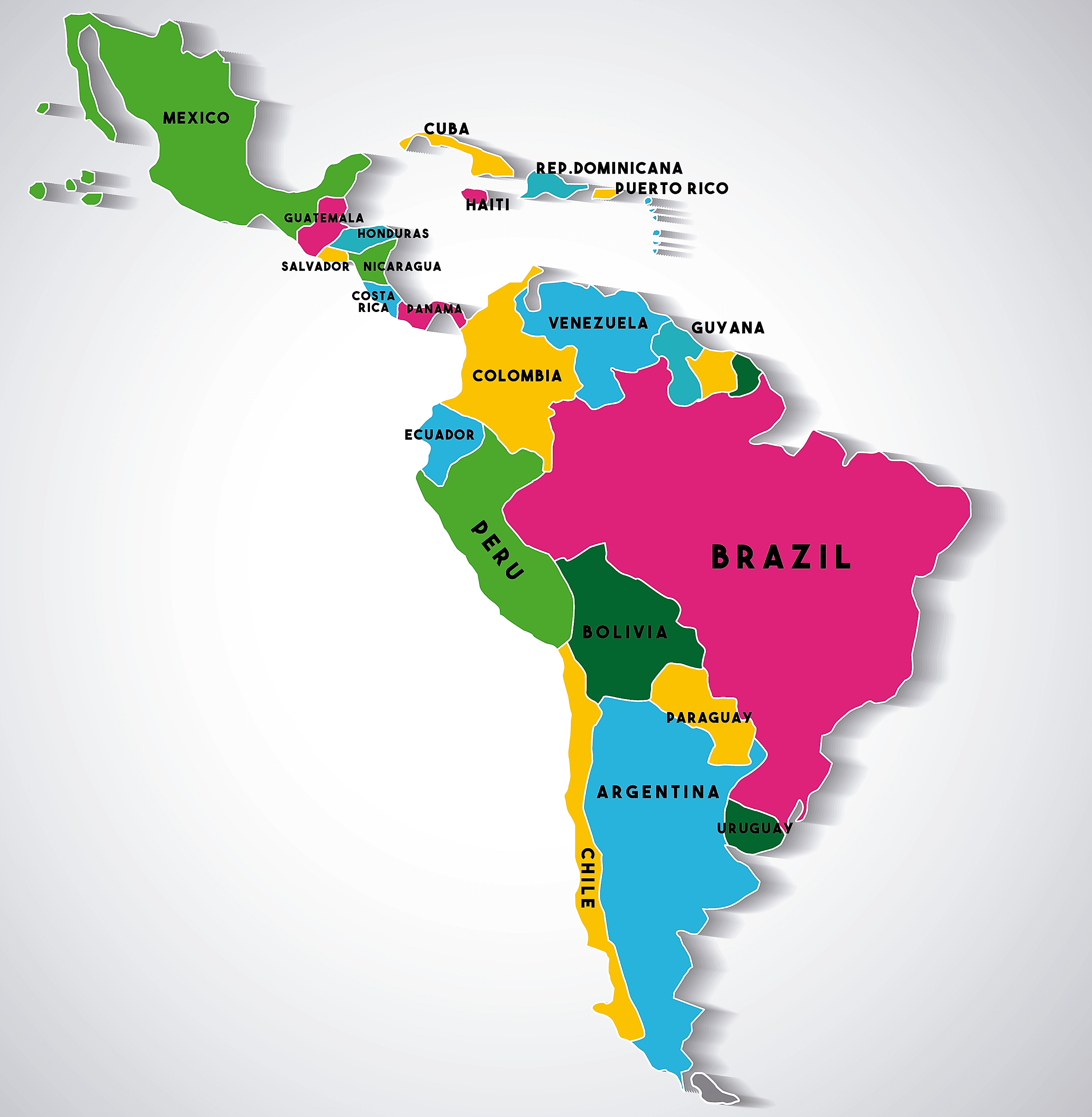 Latin America Countries Map List Of Countries In Americas Geographic Latin America Countries Map List Of Countries In Americas Geographic