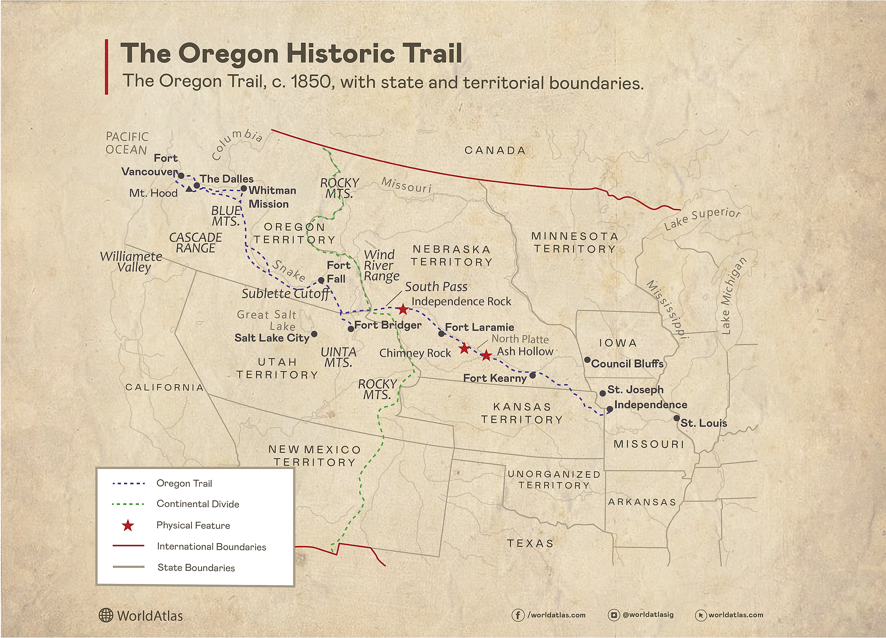 Oregon Trail - WorldAtlas