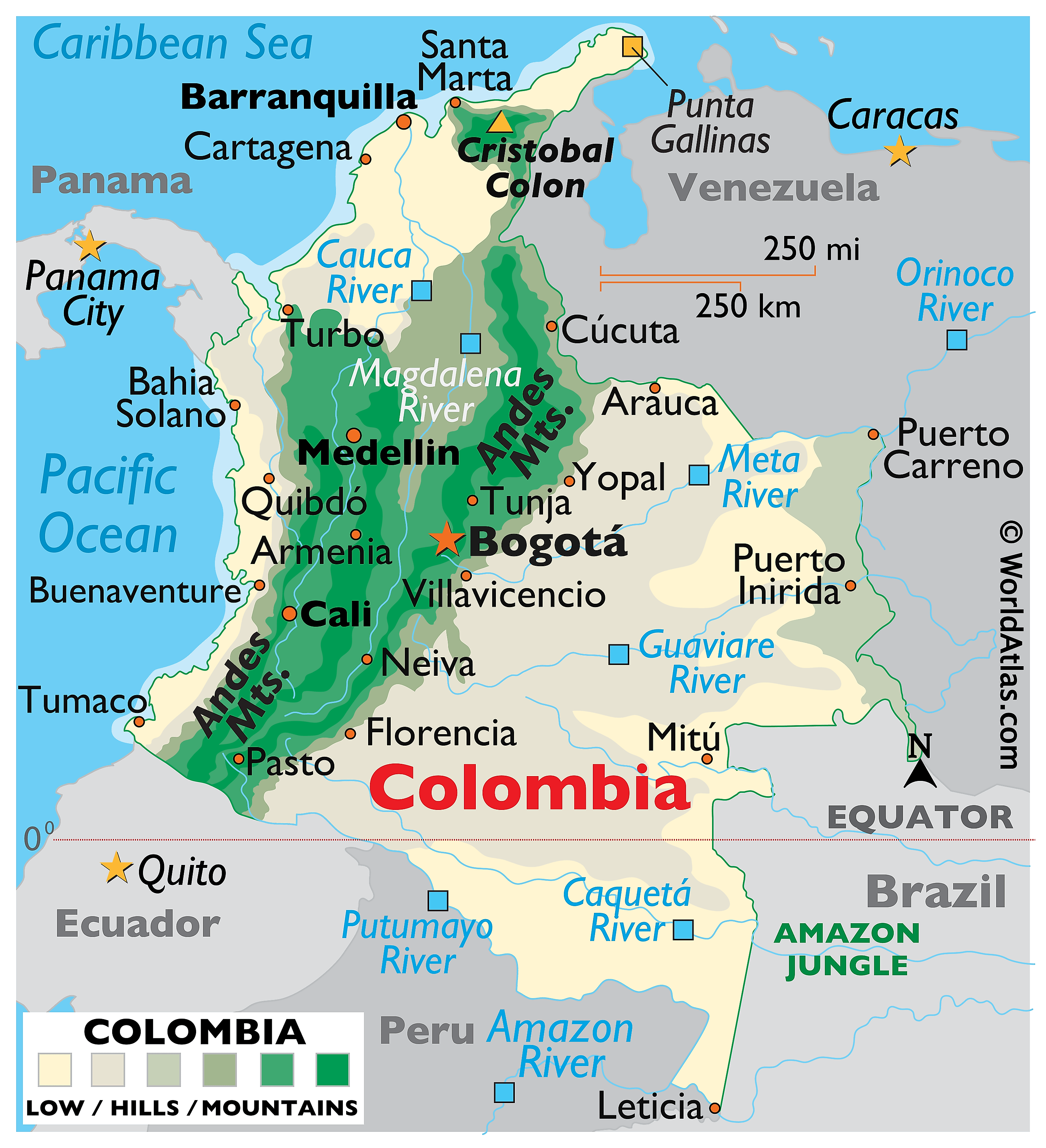Geographical Map Of Colombia Colombia Maps & Facts - World Atlas