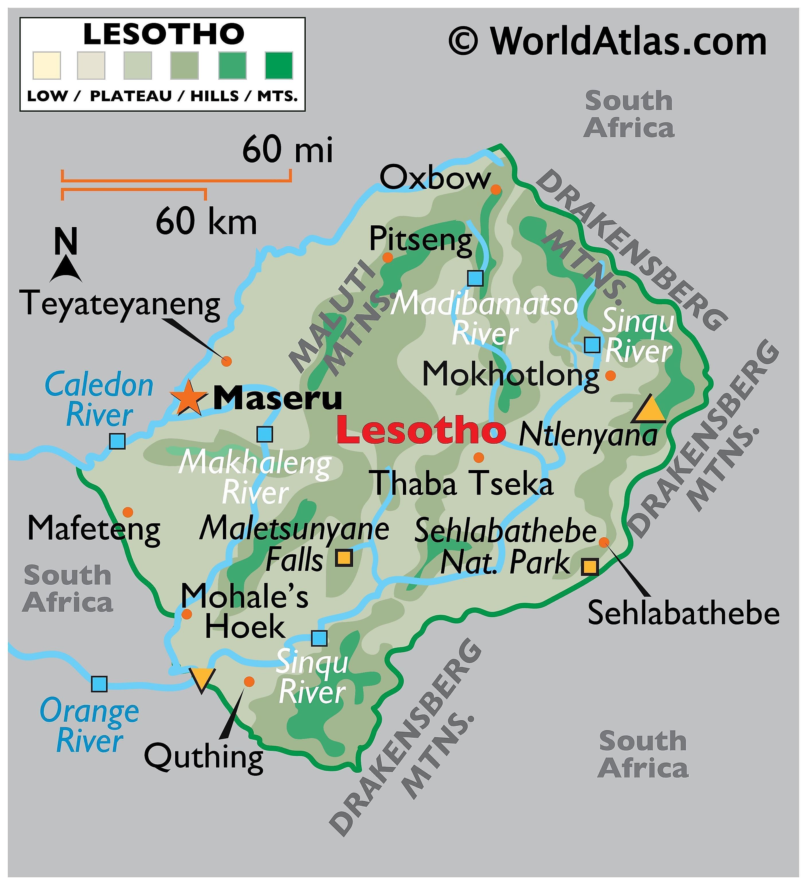 Lesotho Maps Facts World Atlas