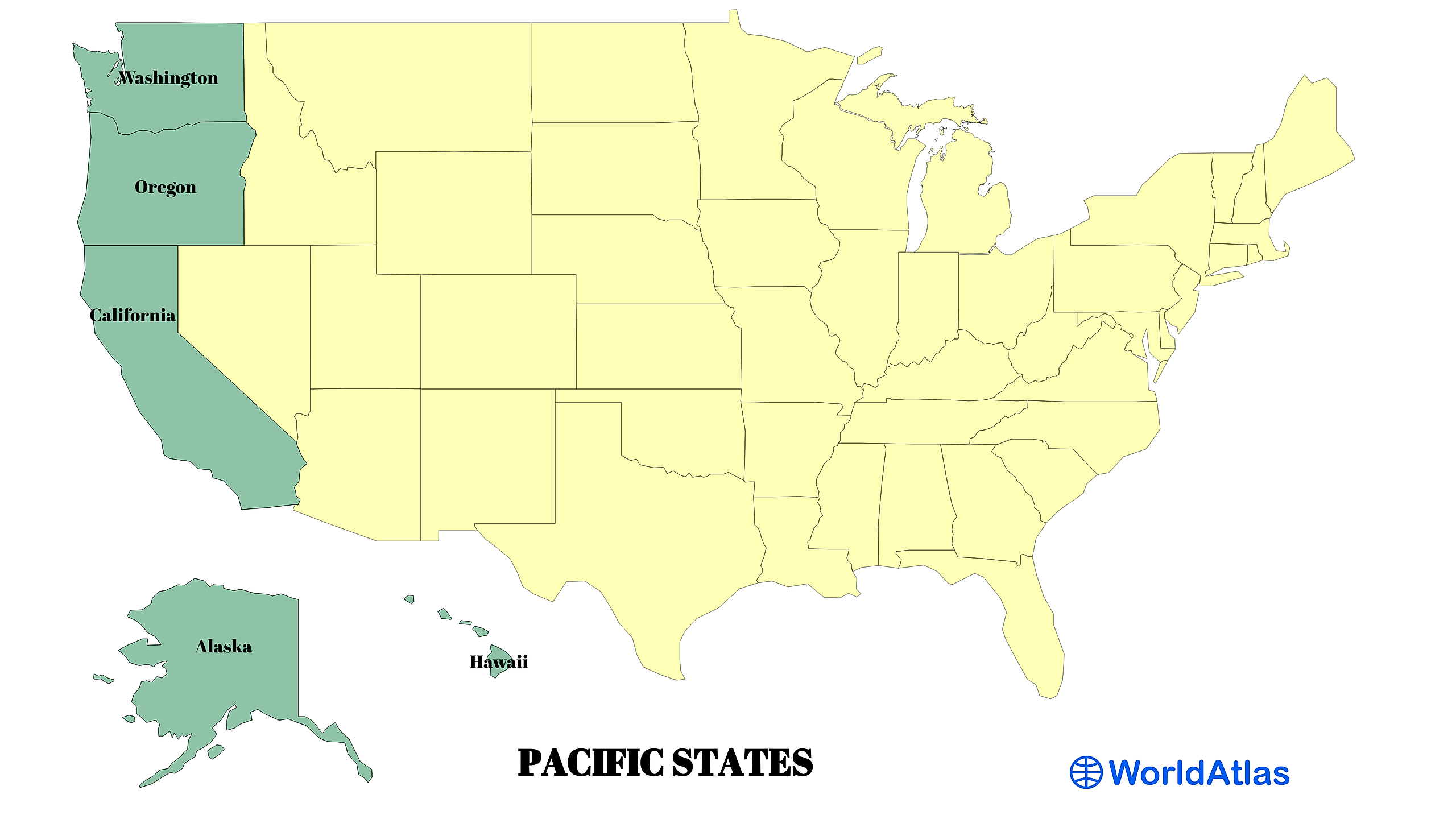 Pacific States Worldatlas Pacific States Worldatlas