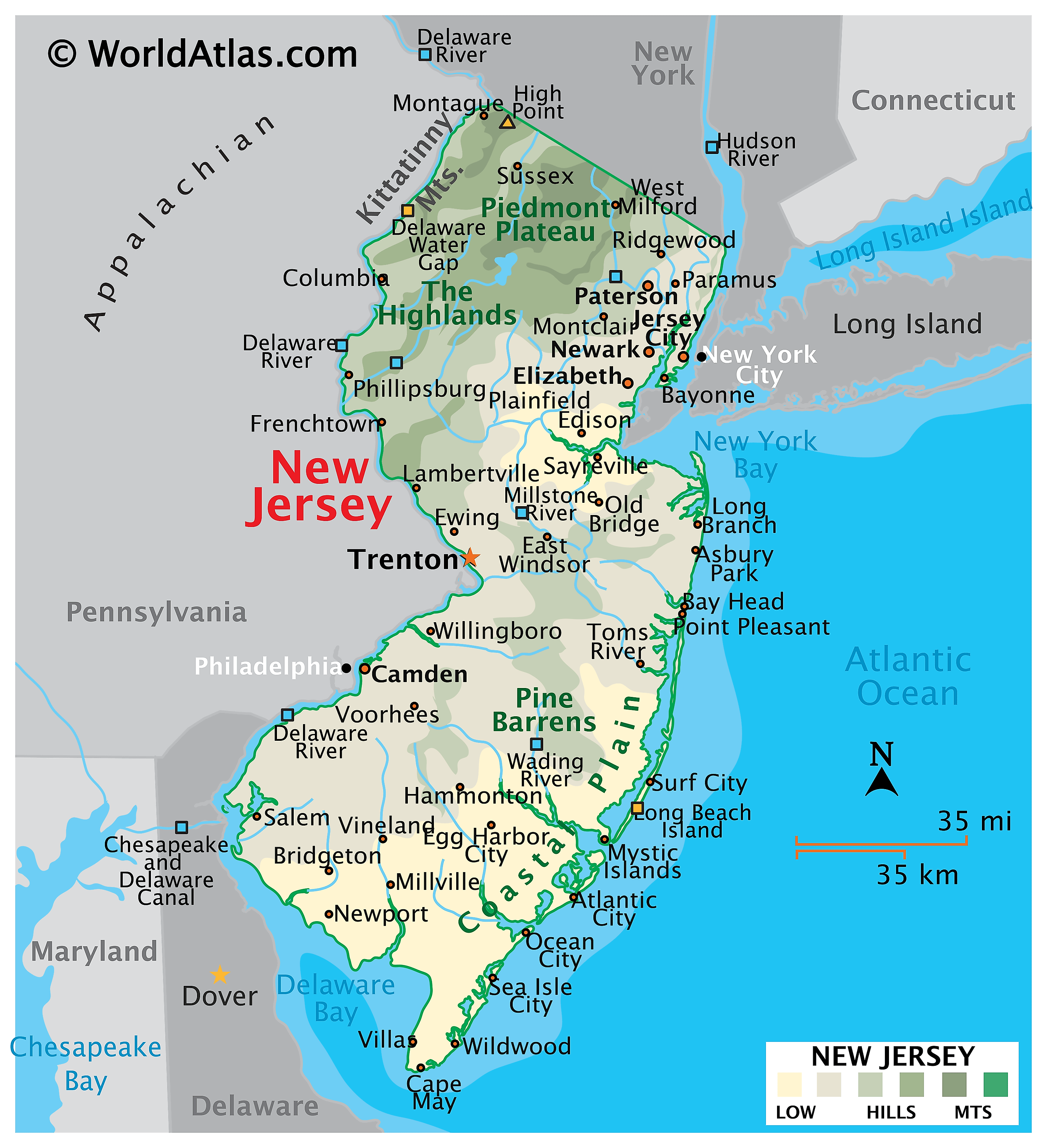 Nj On Us Map New Jersey Maps & Facts - World Atlas