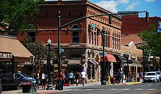 Main Avenue in Durango, featuring the oldest bank building in Colorado. Image credit WorldPictures via Shutterstock