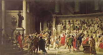 The Last Senate of Julius Caesar by Raffaele Giannetti (Raffaele Giannetti, CC0, via Wikimedia Commons)