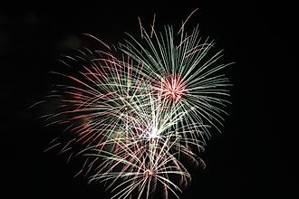 Vibrant fireworks fill the night sky during the 2019 Fourth of July show in Seward, Nebraska. Via Shutterstock / Alex Erwin.