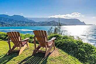 Overlooking Hanalei Bay in Princeville, Hawaii.