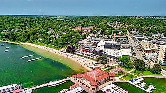 Aerial view of Lake Geneva, Wisconsin
